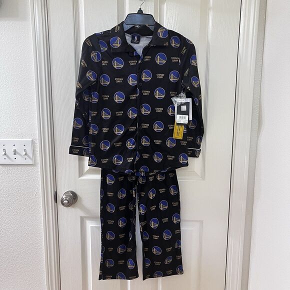 NBA Golden State Warriors Stephen Curry 2-Pc Pajamas Set Boys Size Medium 10 NWT - Picture 1 of 15